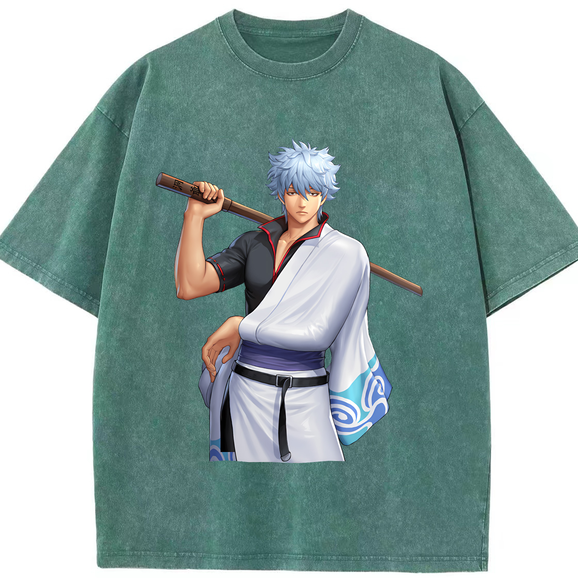 （画像用） ぎんたま 坂田銀時（さかたぎんとき） 神楽 志村新八（しむら しんぱち） GINTAMA Sakata Gintoki Kagura Shimura Shinpachi 綿100% ヴィンテージ風 半袖Tシャツ（フロントプリント）